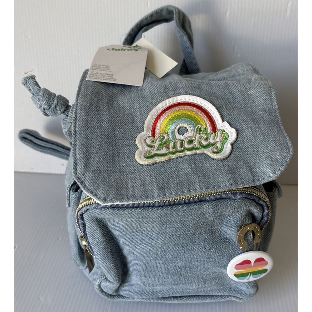 *NEW* Clair's "Lucky" Mini Denim Bucket/ Backpack W/ Tags